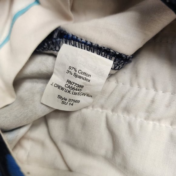 J. Crew Stretch Blue Sailboat Print Chino Khaki Shorts Size 4 Low Rise - Picture 5 of 8